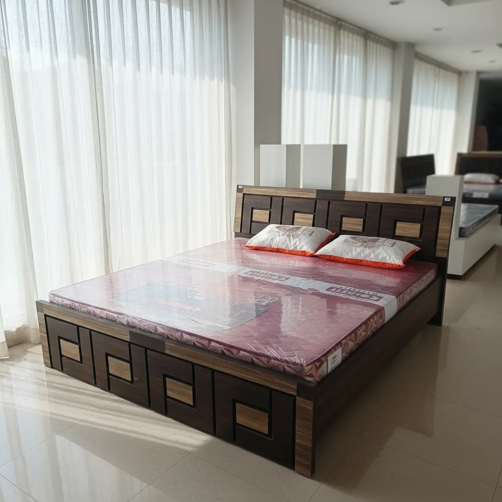 Wooden Bed Frame with Storage
